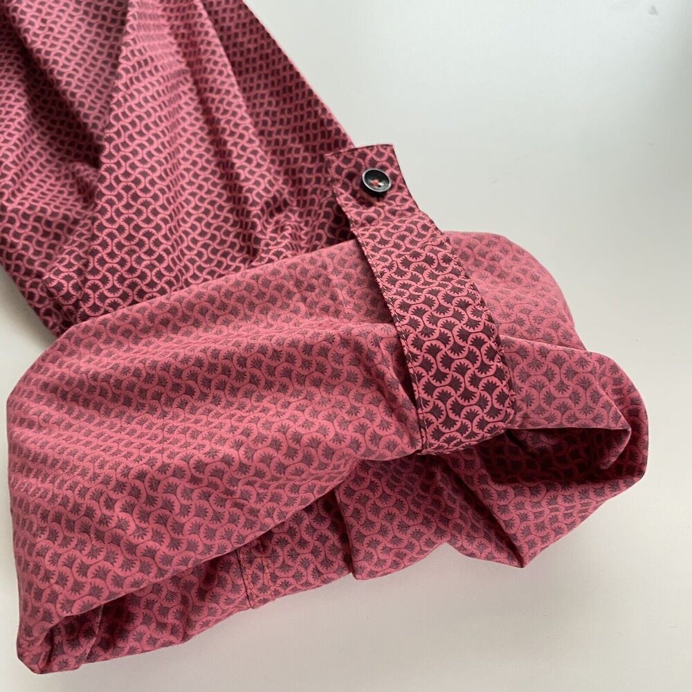 Tiglio Sport Shirt Mens Size 4X Pink Print Button Up Colorful Business Party - Picture 6 of 9